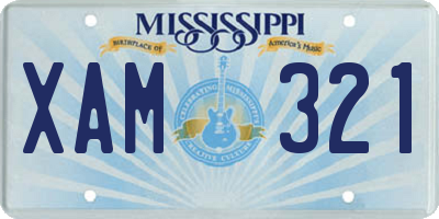 MS license plate XAM321