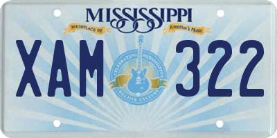MS license plate XAM322