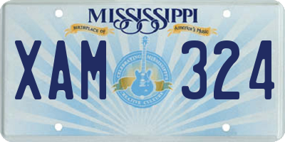 MS license plate XAM324