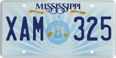 MS license plate XAM325