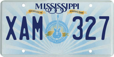 MS license plate XAM327