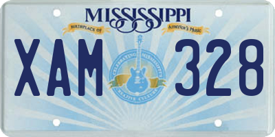 MS license plate XAM328