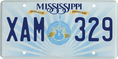 MS license plate XAM329