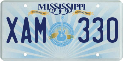 MS license plate XAM330
