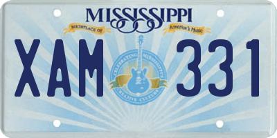 MS license plate XAM331