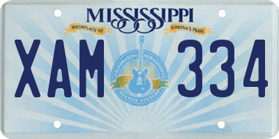 MS license plate XAM334