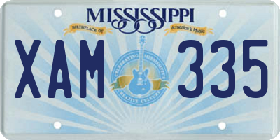 MS license plate XAM335
