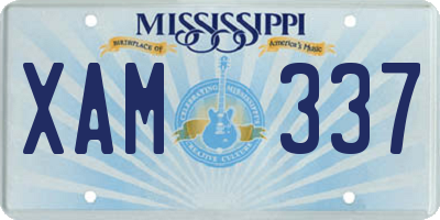 MS license plate XAM337