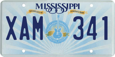MS license plate XAM341