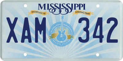 MS license plate XAM342