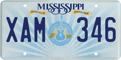 MS license plate XAM346