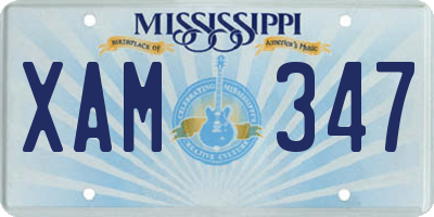 MS license plate XAM347