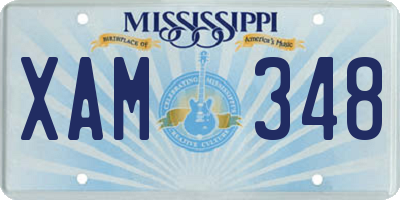 MS license plate XAM348