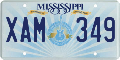 MS license plate XAM349