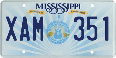 MS license plate XAM351