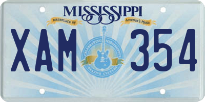 MS license plate XAM354