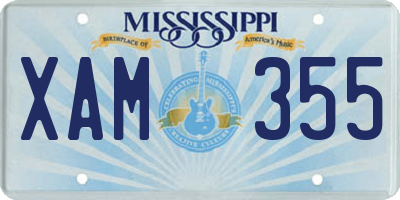 MS license plate XAM355