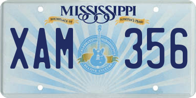 MS license plate XAM356