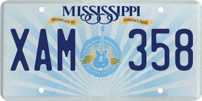 MS license plate XAM358