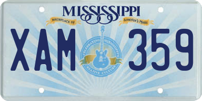 MS license plate XAM359