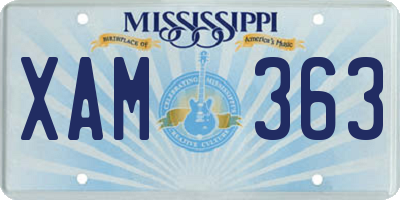 MS license plate XAM363
