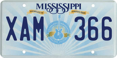 MS license plate XAM366
