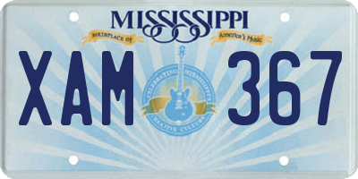 MS license plate XAM367