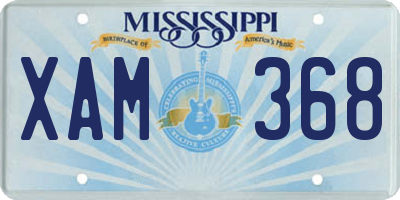 MS license plate XAM368