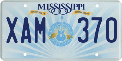 MS license plate XAM370