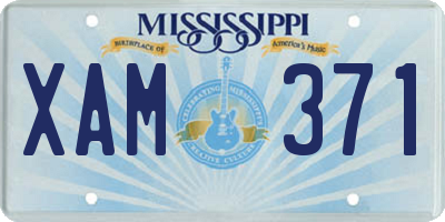 MS license plate XAM371