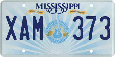 MS license plate XAM373