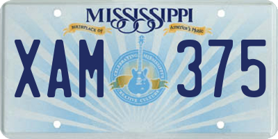 MS license plate XAM375