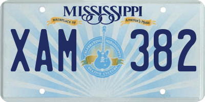 MS license plate XAM382