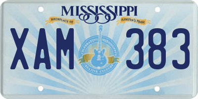 MS license plate XAM383