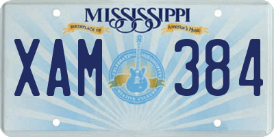 MS license plate XAM384