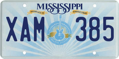 MS license plate XAM385