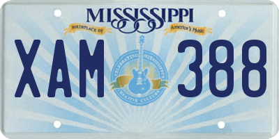 MS license plate XAM388