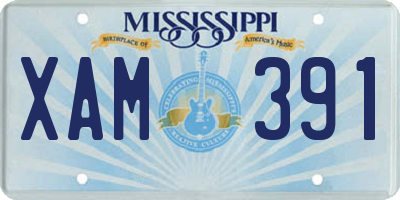 MS license plate XAM391