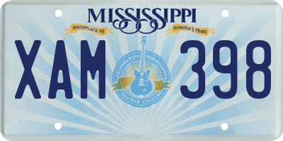 MS license plate XAM398
