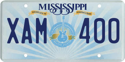 MS license plate XAM400