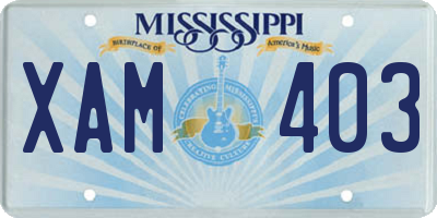 MS license plate XAM403