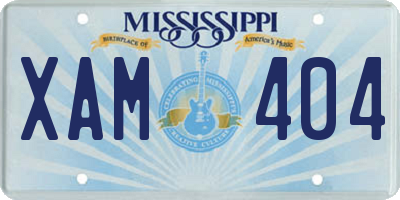MS license plate XAM404