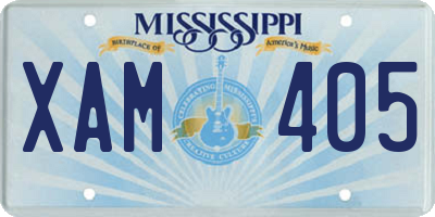 MS license plate XAM405