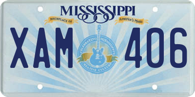 MS license plate XAM406