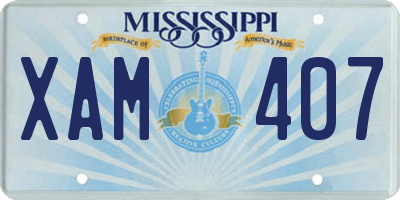 MS license plate XAM407