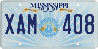 MS license plate XAM408