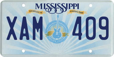 MS license plate XAM409