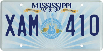 MS license plate XAM410