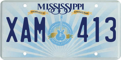 MS license plate XAM413