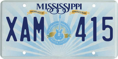 MS license plate XAM415